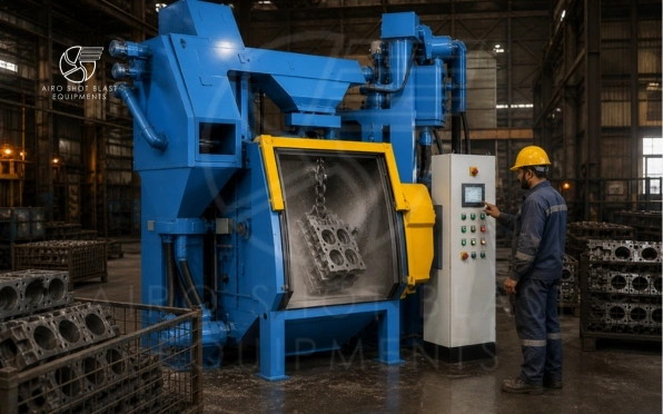 Shot blasting for foundry