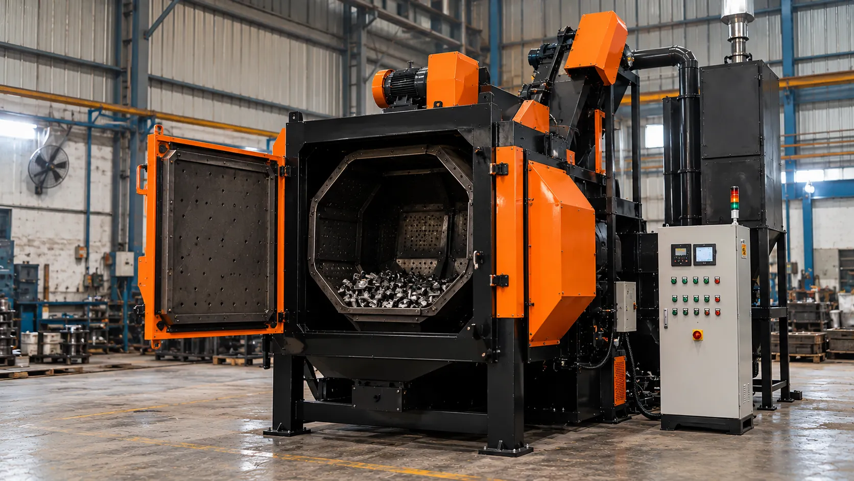 Continuous Tumblast Machine
